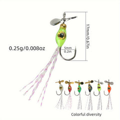 5pcs Bionic Hard Bait Jig Head Hook w/ Propeller Fishing Tackle
