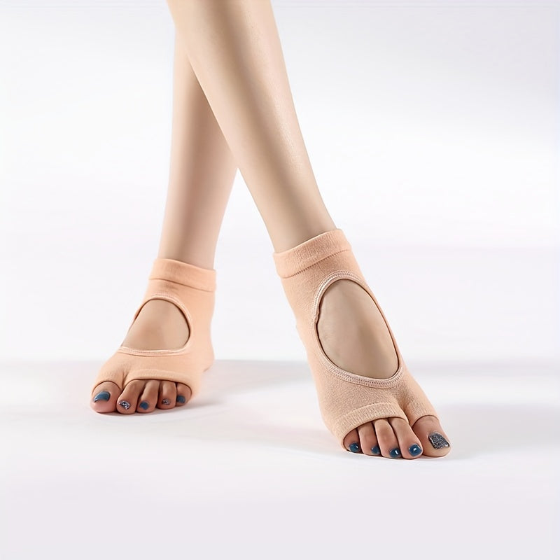 Non Slip Yoga Socks Half Toe Slip Grip Socks For Pilates Yoga Fitness