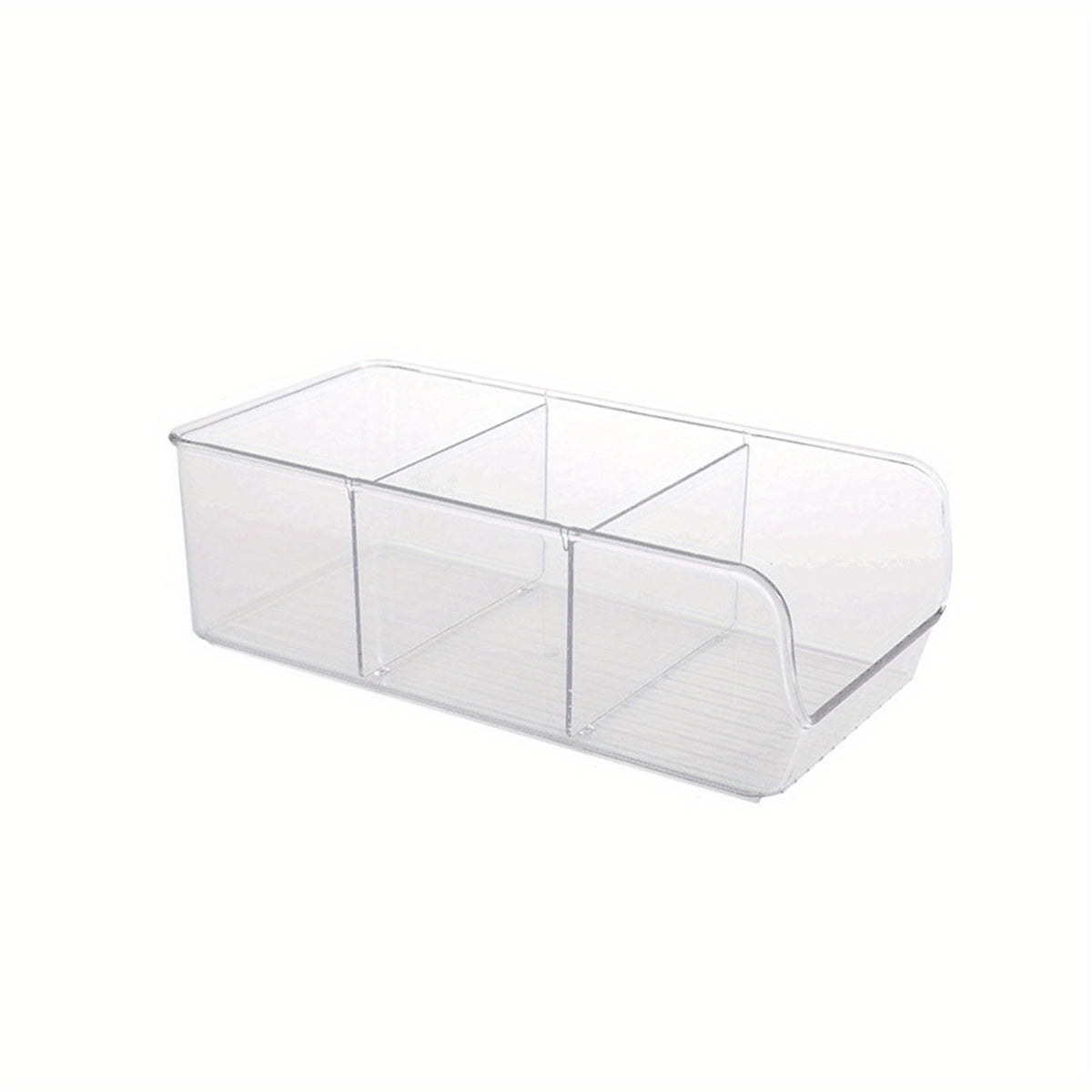 Clear Divided Refrigerator Organizer Bin with Handles