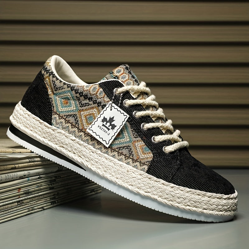 Men's Canvas Lace Up Skate Shoes Breathable Sneakers