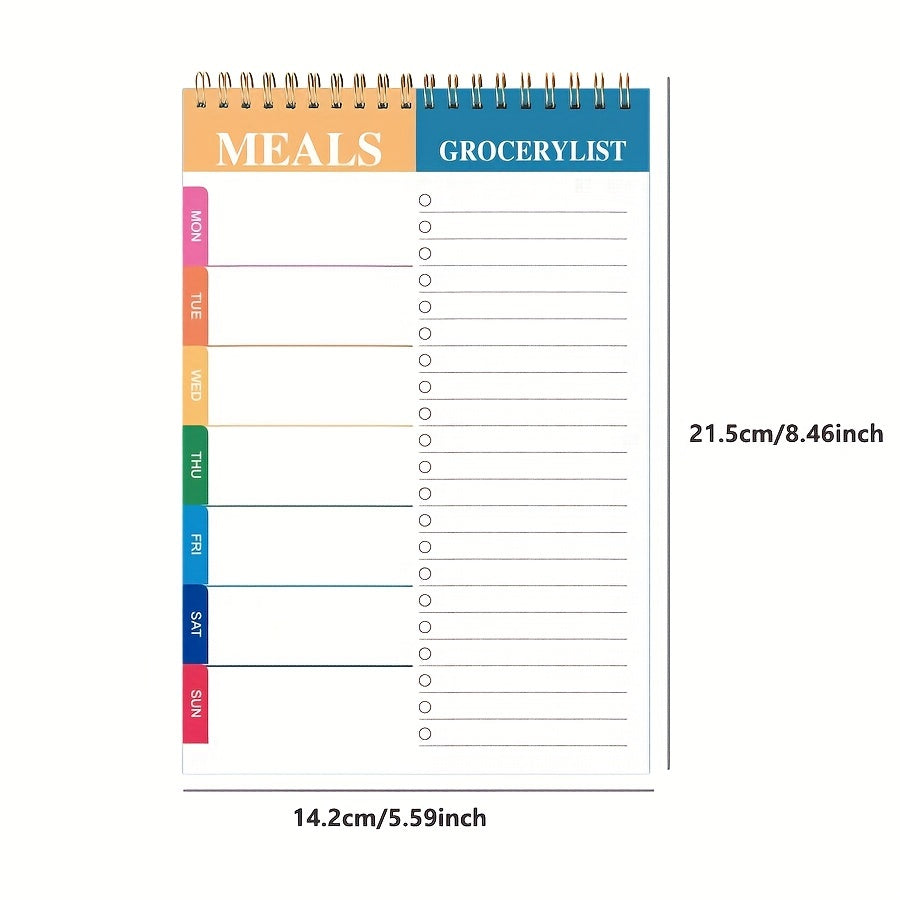 Weekly Meal Planner Notepad 90 Pages Tear Off Grocery Checklist