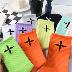 10 Pairs Cross Pattern Socks for Women
