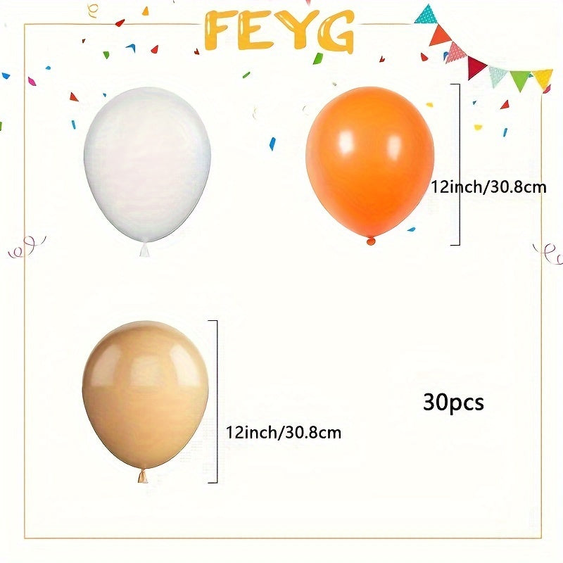 30 Orange Latex Balloon For Party Decoration