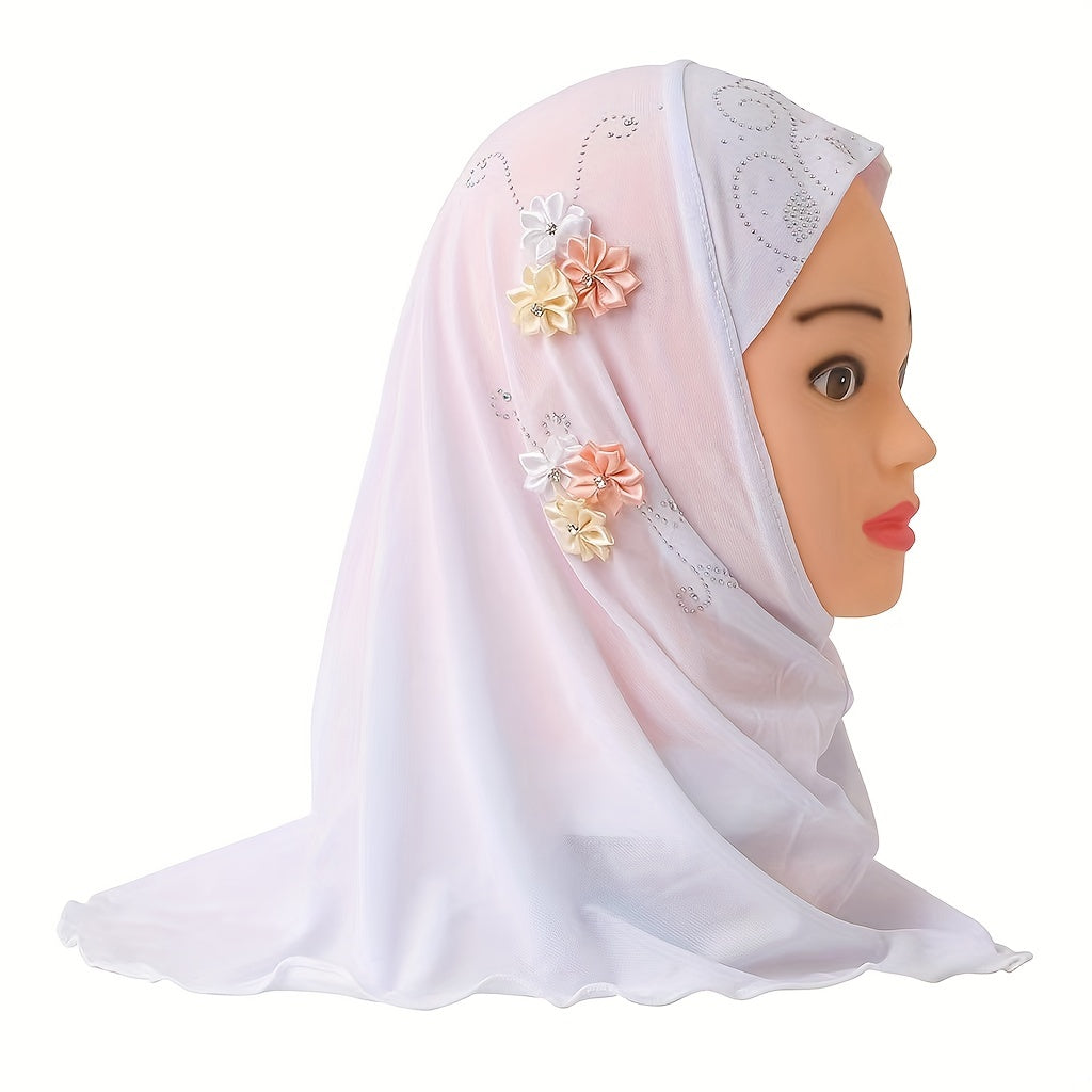 Toddler Girls Bandana Arab Hat Six Flowers