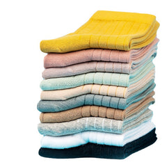 3 Pairs Women's Pastel Crew Socks, Yellow Pink Cream