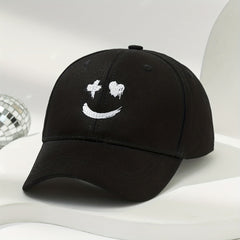 Smiling Face Embroidery Baseball Cap Unisex Hip Hop Sun Hat Adjustable