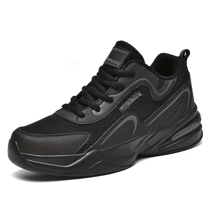 Men's Breathable Lace-up Platform Sneakers for Outdoor Activities