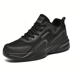 Men's Breathable Lace-up Platform Sneakers for Outdoor Activities
