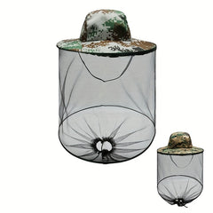 Unisex SunShade Large Brim Hat with Mosquito Protection
