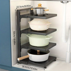 Adjustable Pan Organizer Rack For Cabinet Storage
