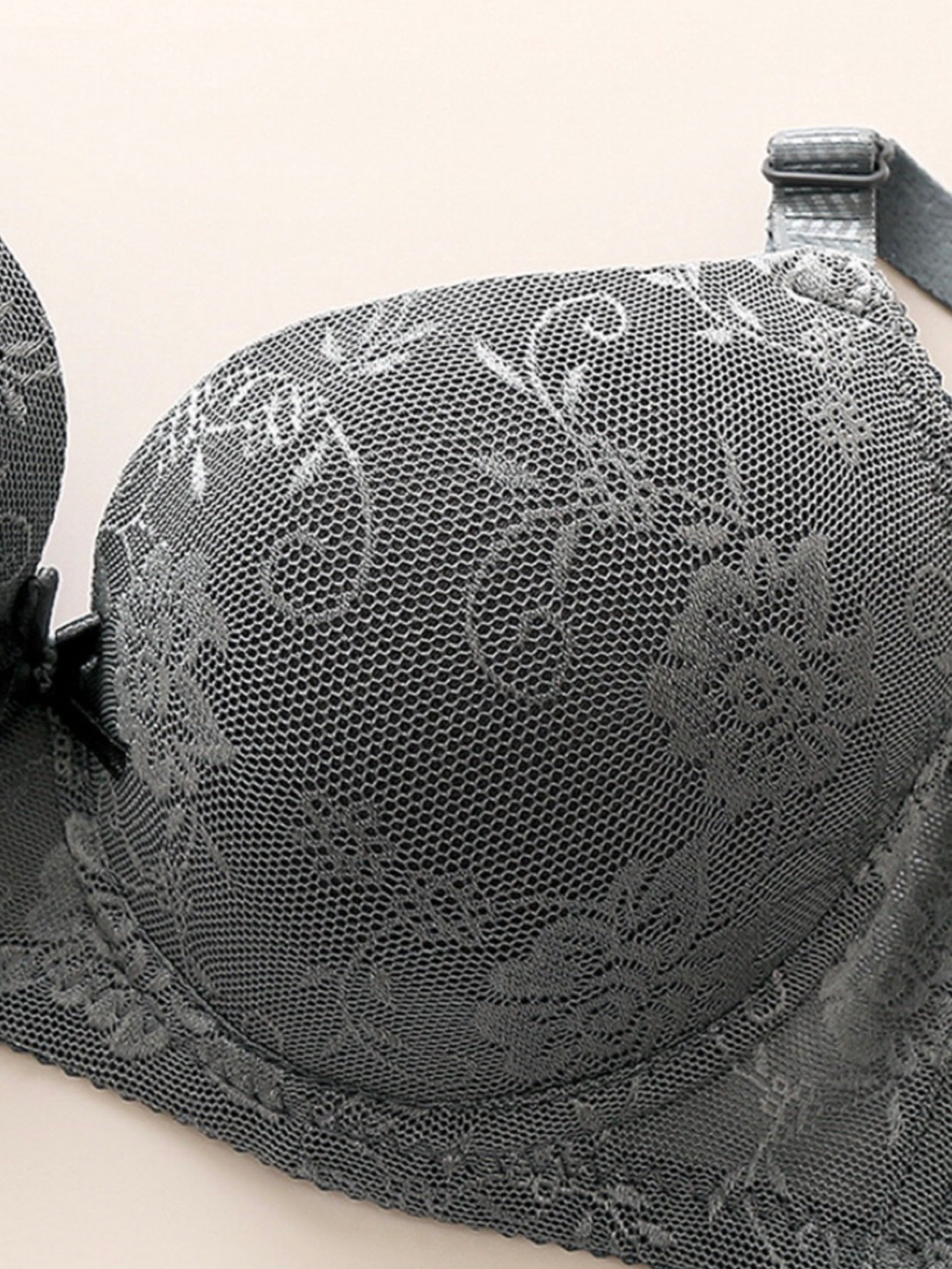 Lace Push Up Bra with Bow Tie - Women's Lingerie