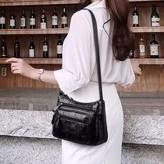 Braided Detail Crossbody Bag PU Shoulder Bag Casual Pocket Purses