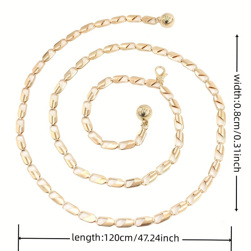 Geometric Hollow Waist Chain Stylish Metal Belt for Women