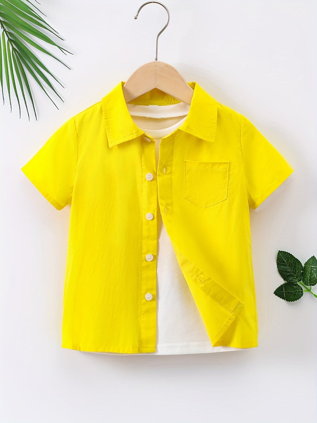 Boys Short Sleeves Shirt Preppy Style For Summer Kids Clothes