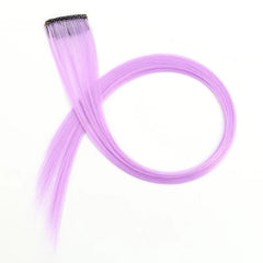 Y2K 5pcs Long Straight Highlight Hair Extension Clip-In Cosplay Synthetic