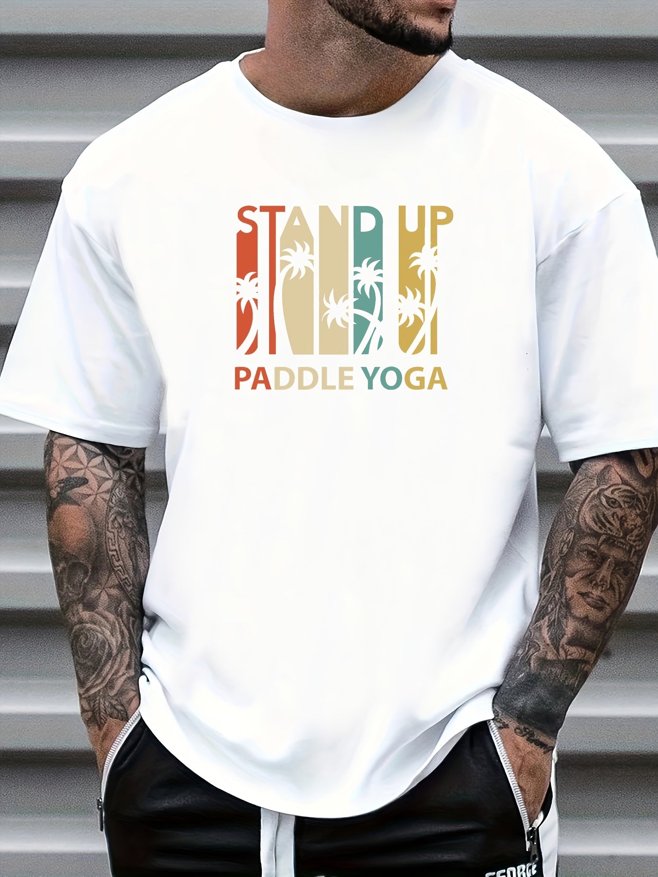 Men's Graphic Crew Neck T-Shirt for Summer
