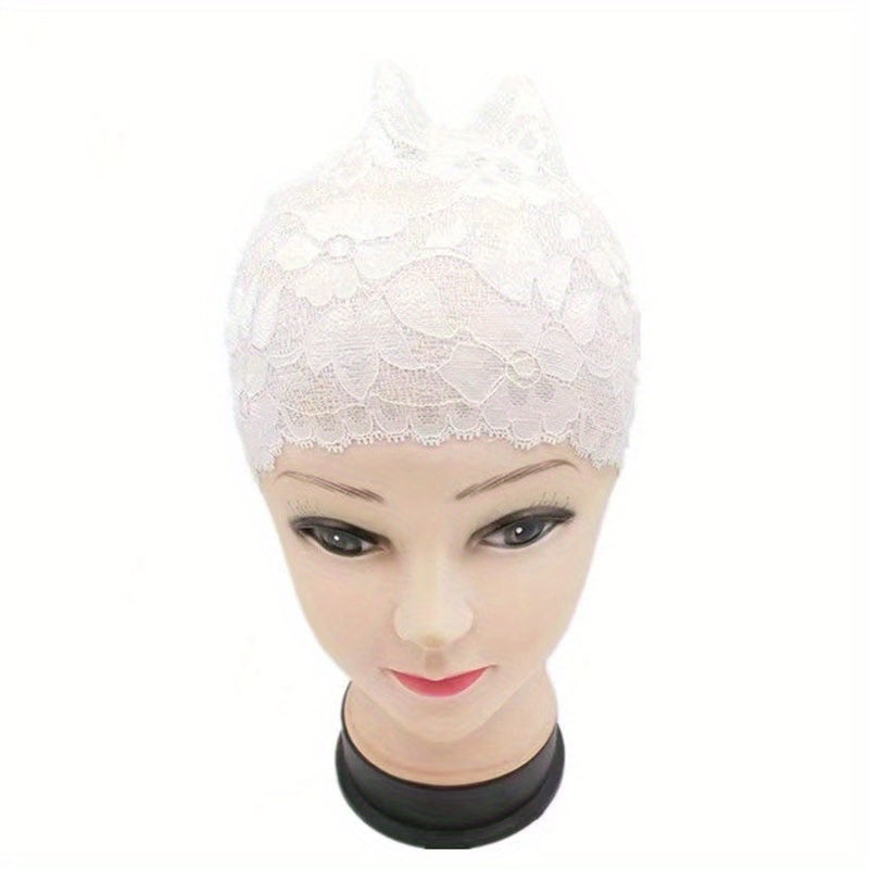 Thin Lace Inner Cap Breathable Hair Net Hat Elastic Turban