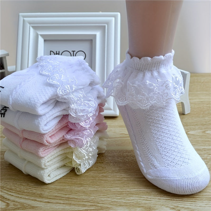 Kids Lace Socks Girls Cotton Mesh Princess Short Socks