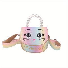 Girls Cat Mini Satchel Crossbody Bag Coin Purse for Kids