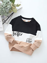 Boys Printed Letters Casual Sweater
