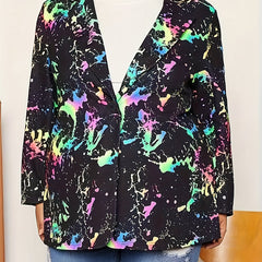  Splash Painting Print Blazer