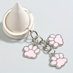 Cartoon Pet Paw Keychain Key Ring Purse Bag Backpack Car Key Charm Earbud Case