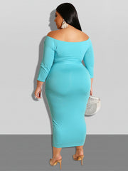  Off Shoulder Bodycon Maxi Dress