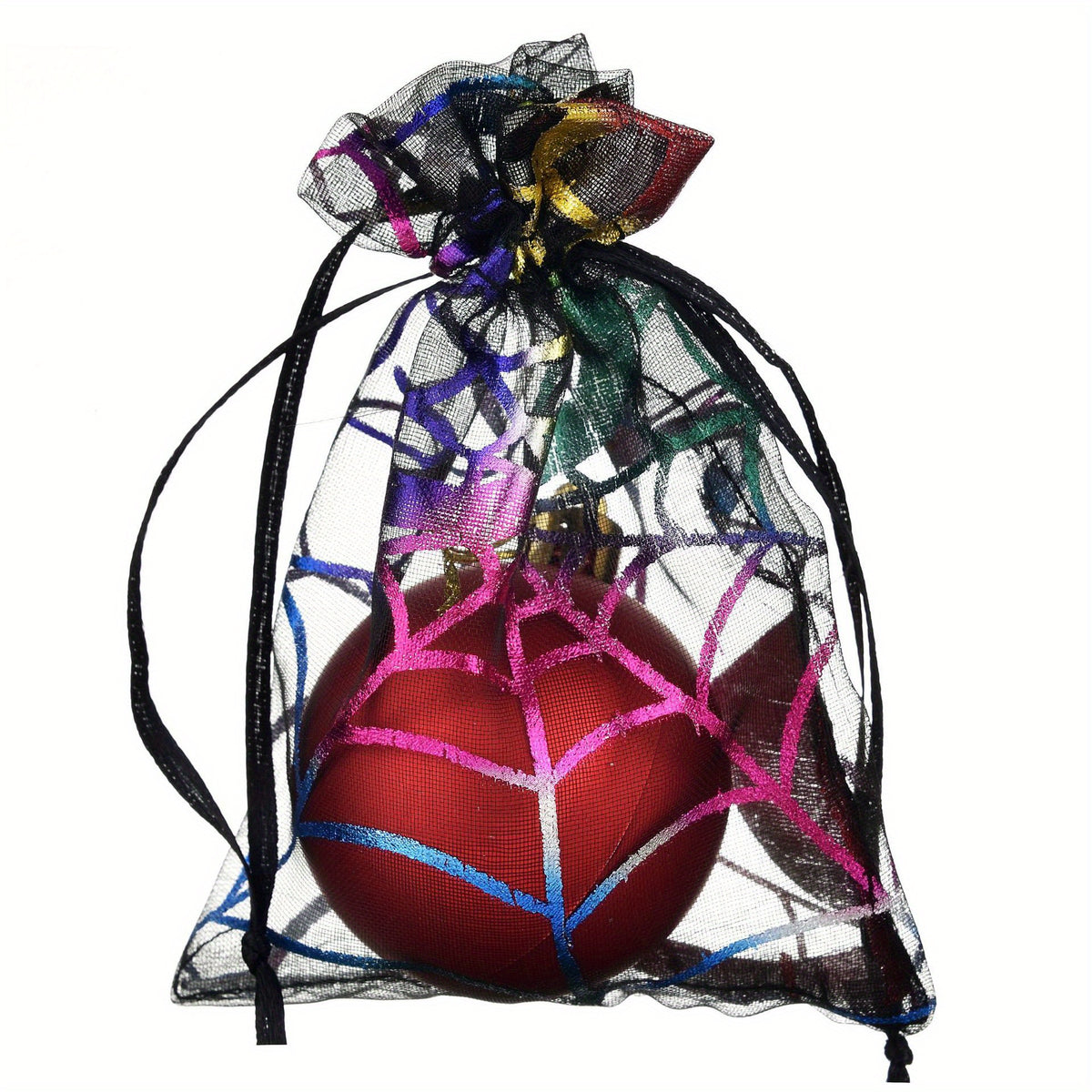 Halloween Golden Stamping Gauze Bag Spider Gauze Gift Candy Storage Bag