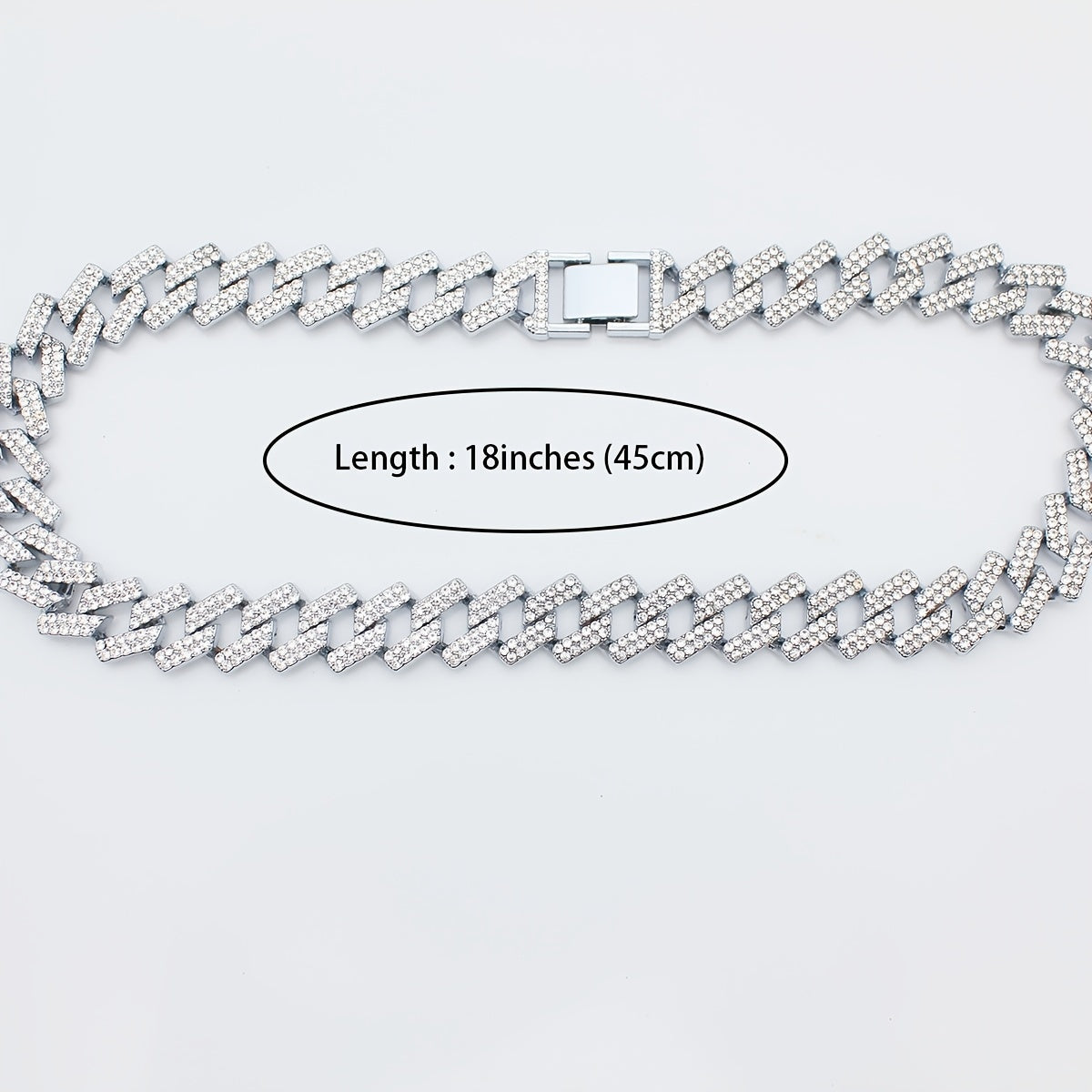 Cuban Link Rhinestone Chain Necklace