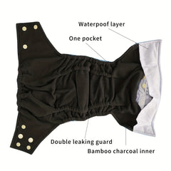 Waterproof Bamboo Charcoal Baby Cloth Diaper Adjustable Nappy