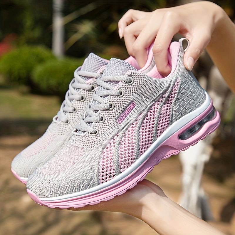 Women's Lace Up Running Shoes with Air Cushion - Outdoor Training Footwear