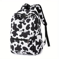 Cartoon Print Backpack Zipper Rucksack School Bag