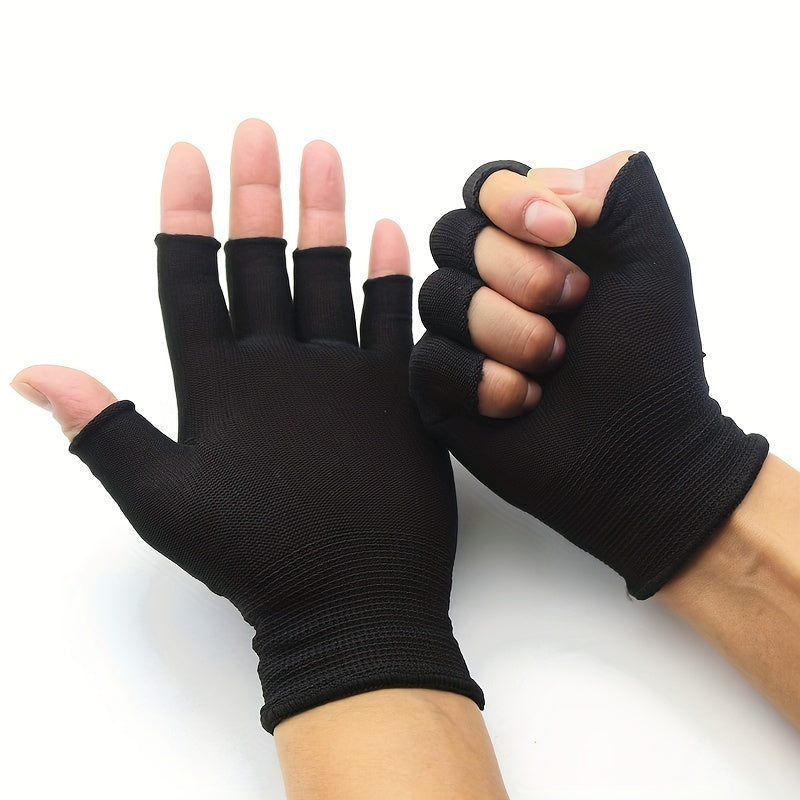 Fingerless Fishing Gloves for Sun Protection, Women Men, Durable, Cut-Resistant