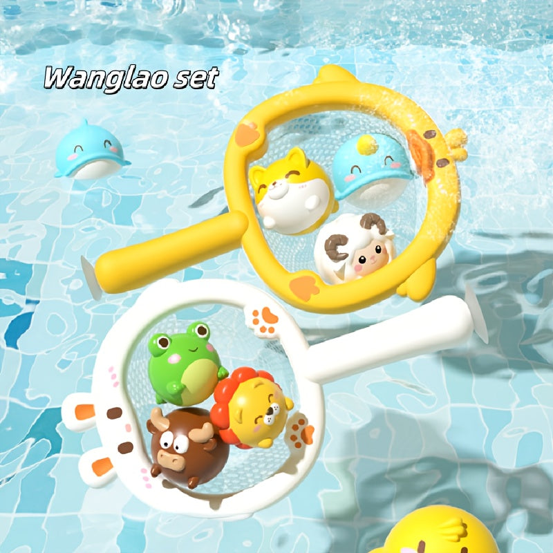Net Catch Animal Bath Toy Floating Bathroom Play Toy PVC Toy
