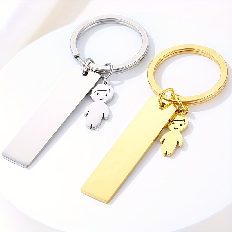 Personalized Name ID Keychain Stainless Steel Pendant