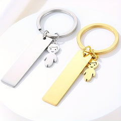 Personalized Name ID Keychain Stainless Steel Pendant