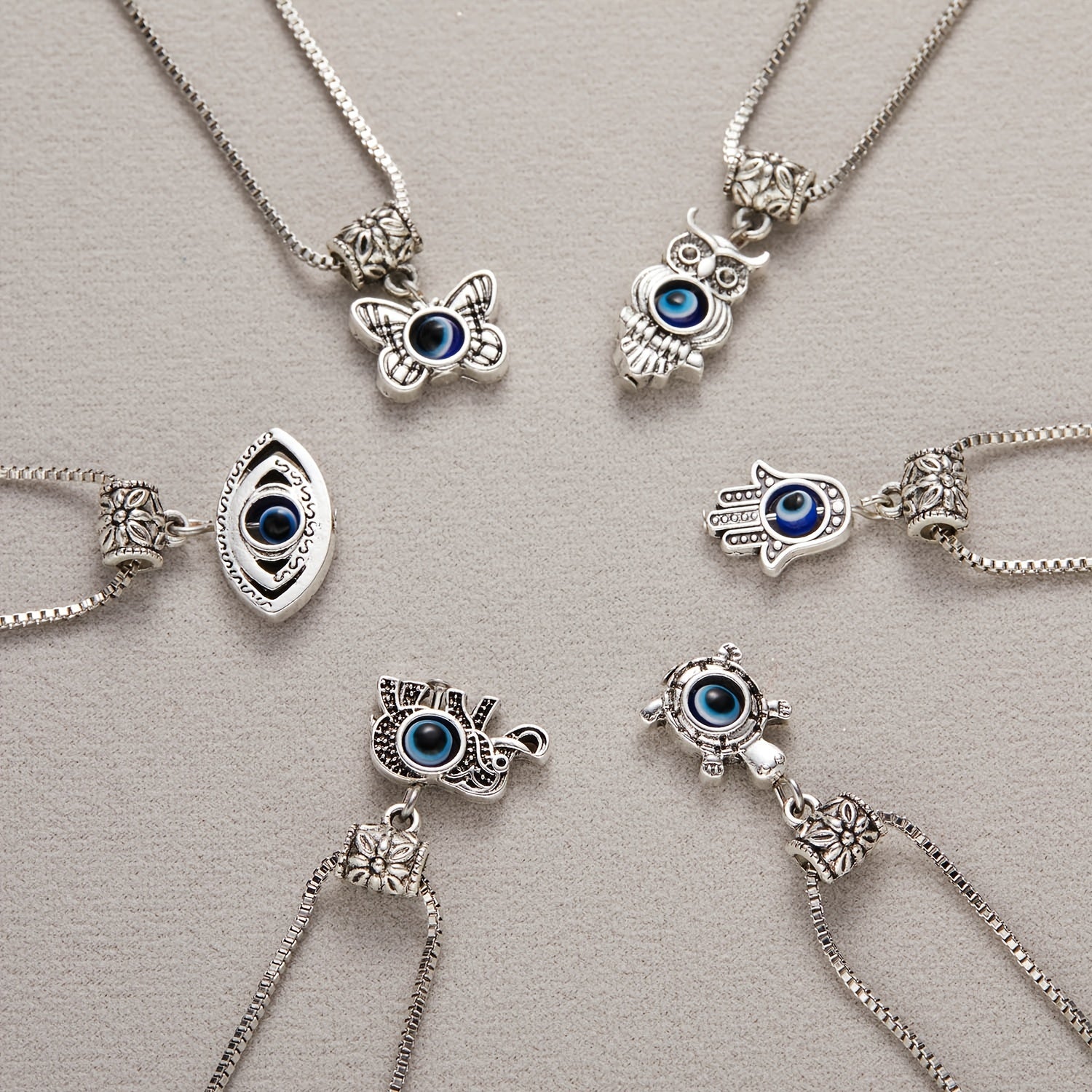 Eye Pendant Necklace Evil Eye Necklace Metal Chains Necklace