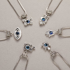 Eye Pendant Necklace Evil Eye Necklace Metal Chains Necklace