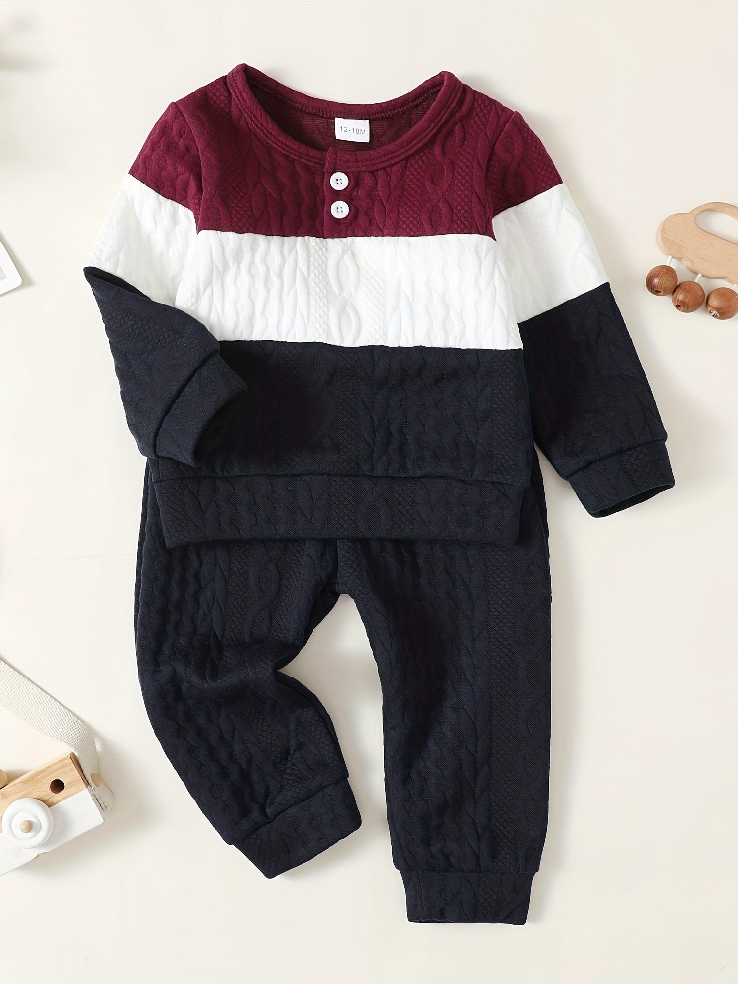 Toddler Baby Boy 2pcs Casual Set Long Sleeve Crew Neck Sweatshirt Top Pants