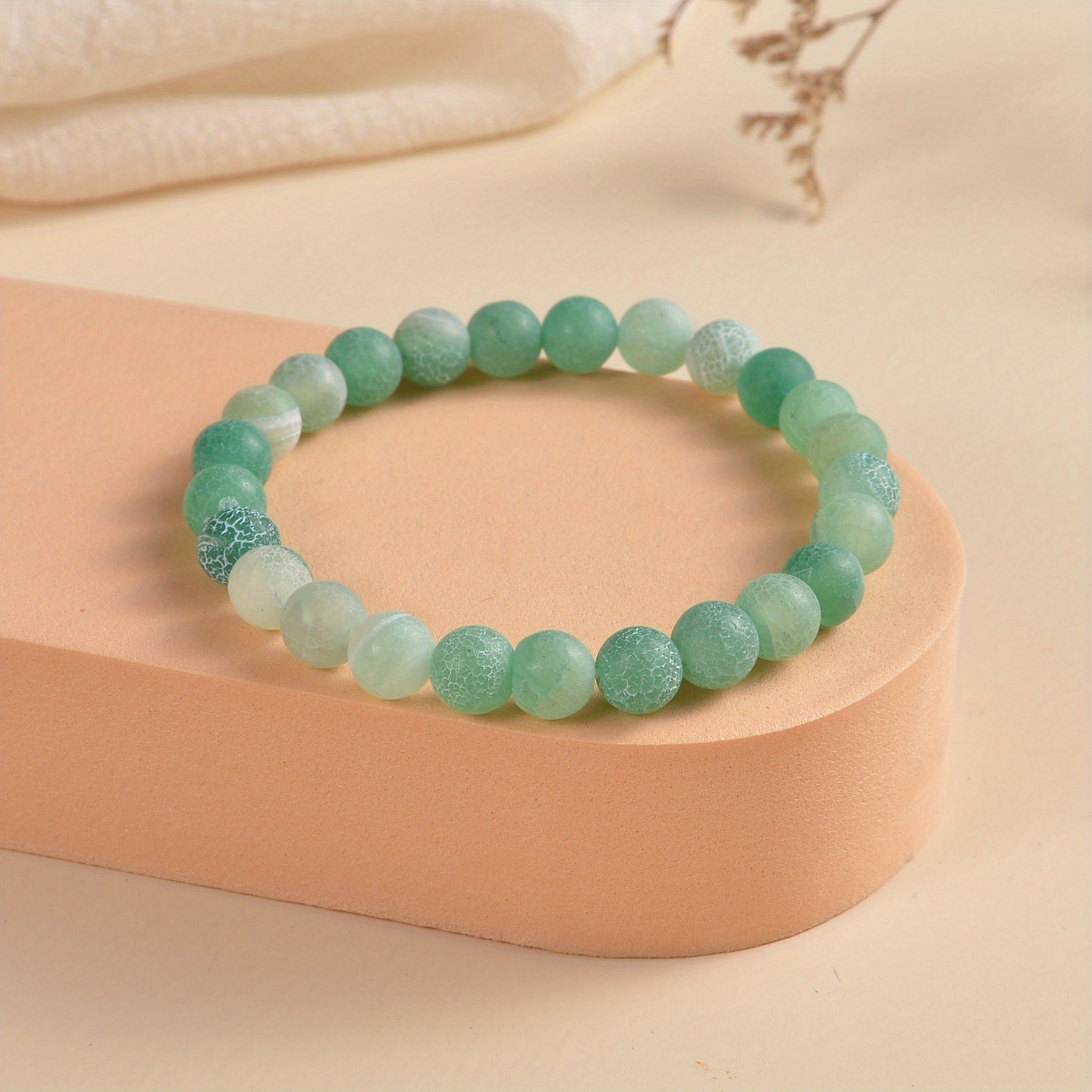 8mm Healing Stone Beaded Bracelet Natural Stretch Bracelet