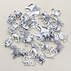 30pcs Antique Silver Elephant Charms Pendants DIY Jewelry Making Findings