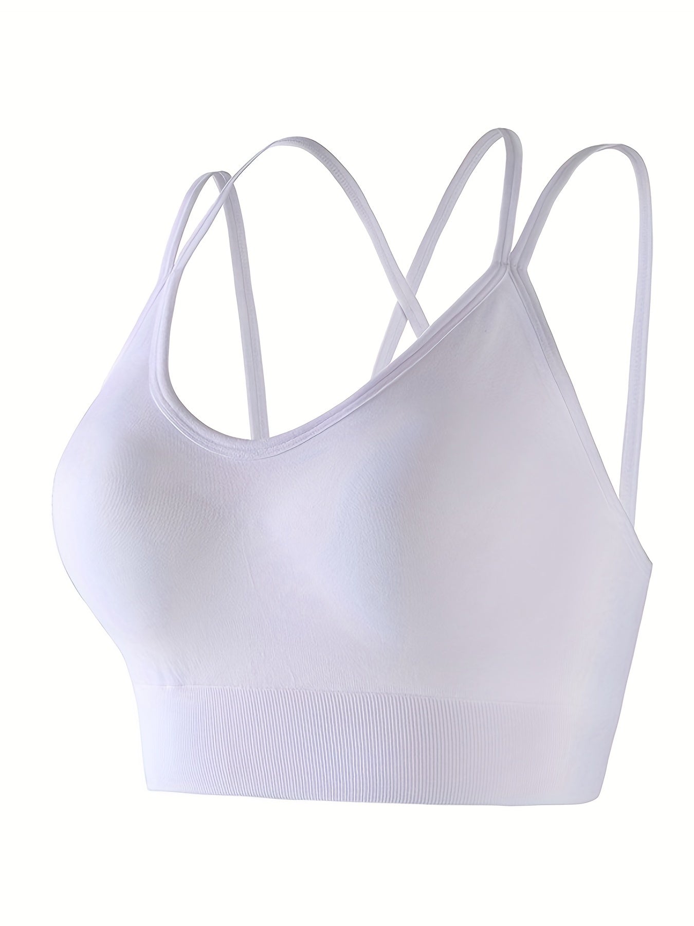Solid Cami Crop Tops Casual Comfy Spaghetti Strap Top Women's Lingerie