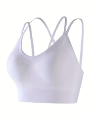 Solid Cami Crop Tops Casual Comfy Spaghetti Strap Top Women's Lingerie