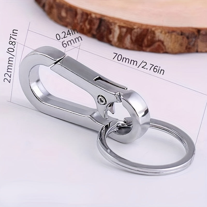 3pcs Stainless Steel Gourd Buckle Keychain Men Waist Belt Clip Anti-lost
