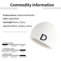 D Embroidered Knitted Hat Men Beanie Hat