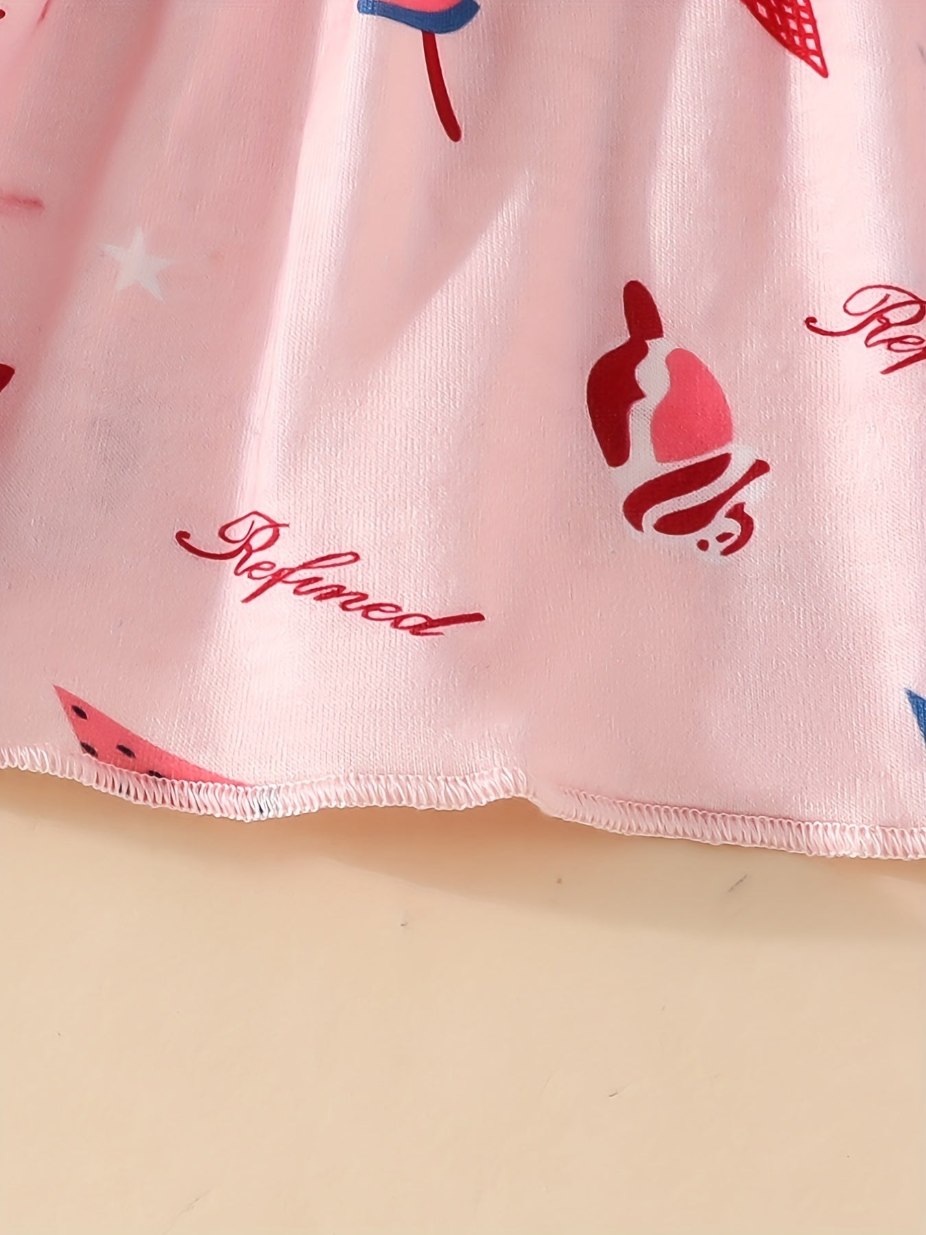 Baby Girls Ice Cream Print Sleeveless Dress