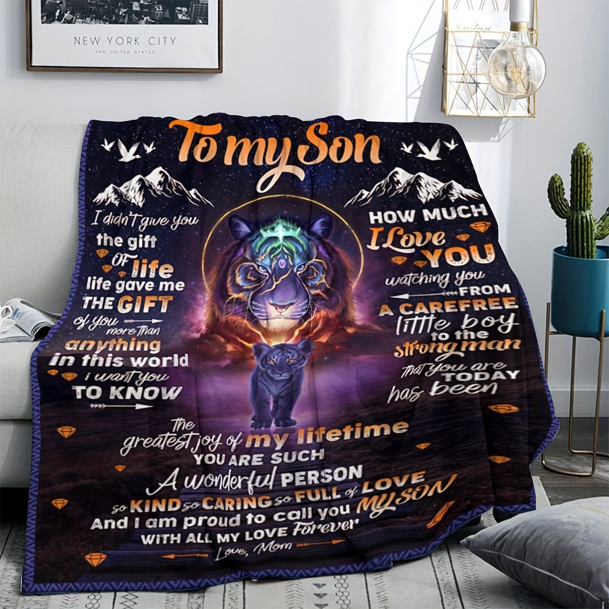 To My Son Envelope Blanket for Home & Outdoor Use