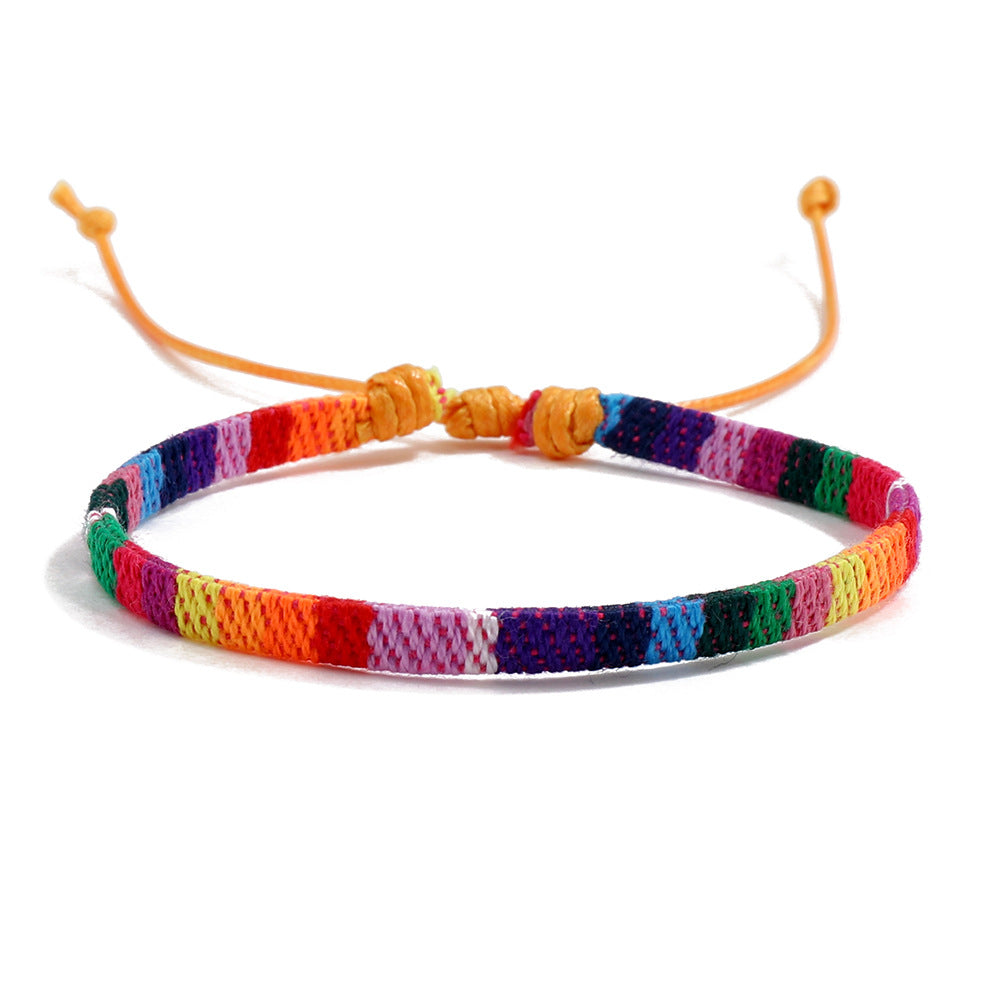 Colorful Bohemian Linen Woven Friendship Bracelet
