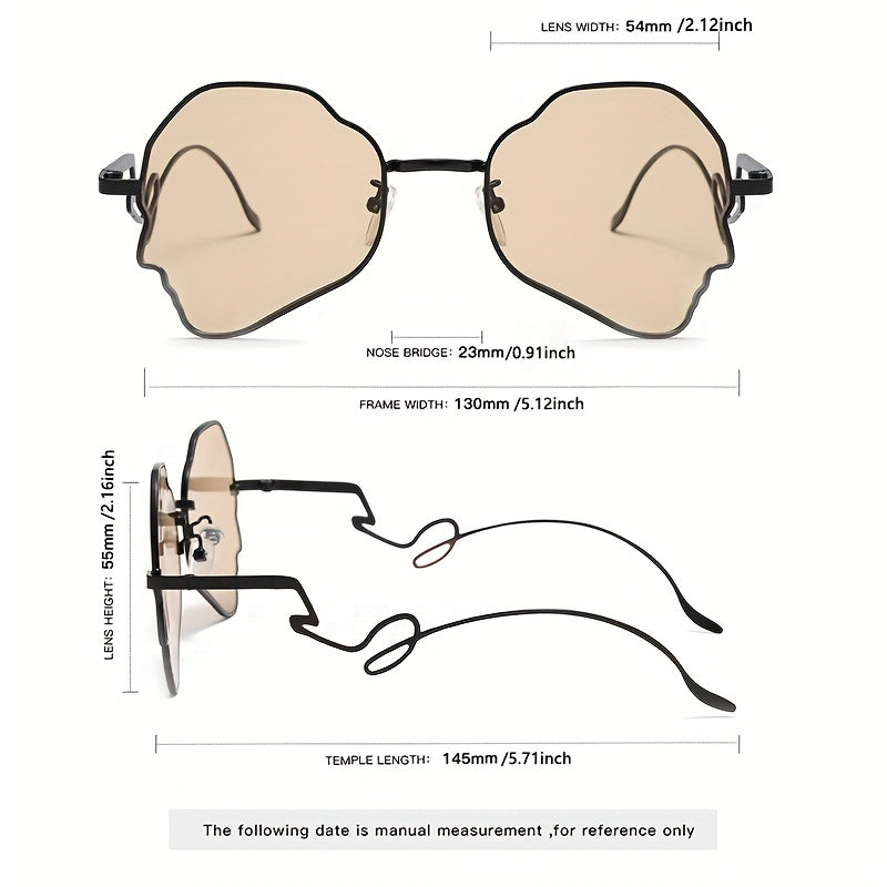 Funny Metal Frame Women Punk Y2K Sunglasses Street Eyewear