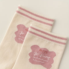 6 Pairs Letter Print Socks Mid Tube Women's Stockings